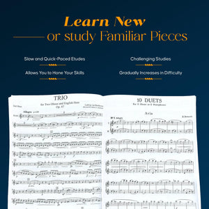 48 Famous Studies, (1st and 3rd Part): Oboe  Melodious Etudes with Oboe and Saxophone Sheet Music  Oboe and Saxophone Duet Boo,Used