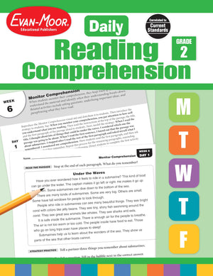Evanmoor Daily Reading Comprehension, Grade 2  Homeschooling & Classroom Resource Workbook, Reproducible Worksheets, Teaching