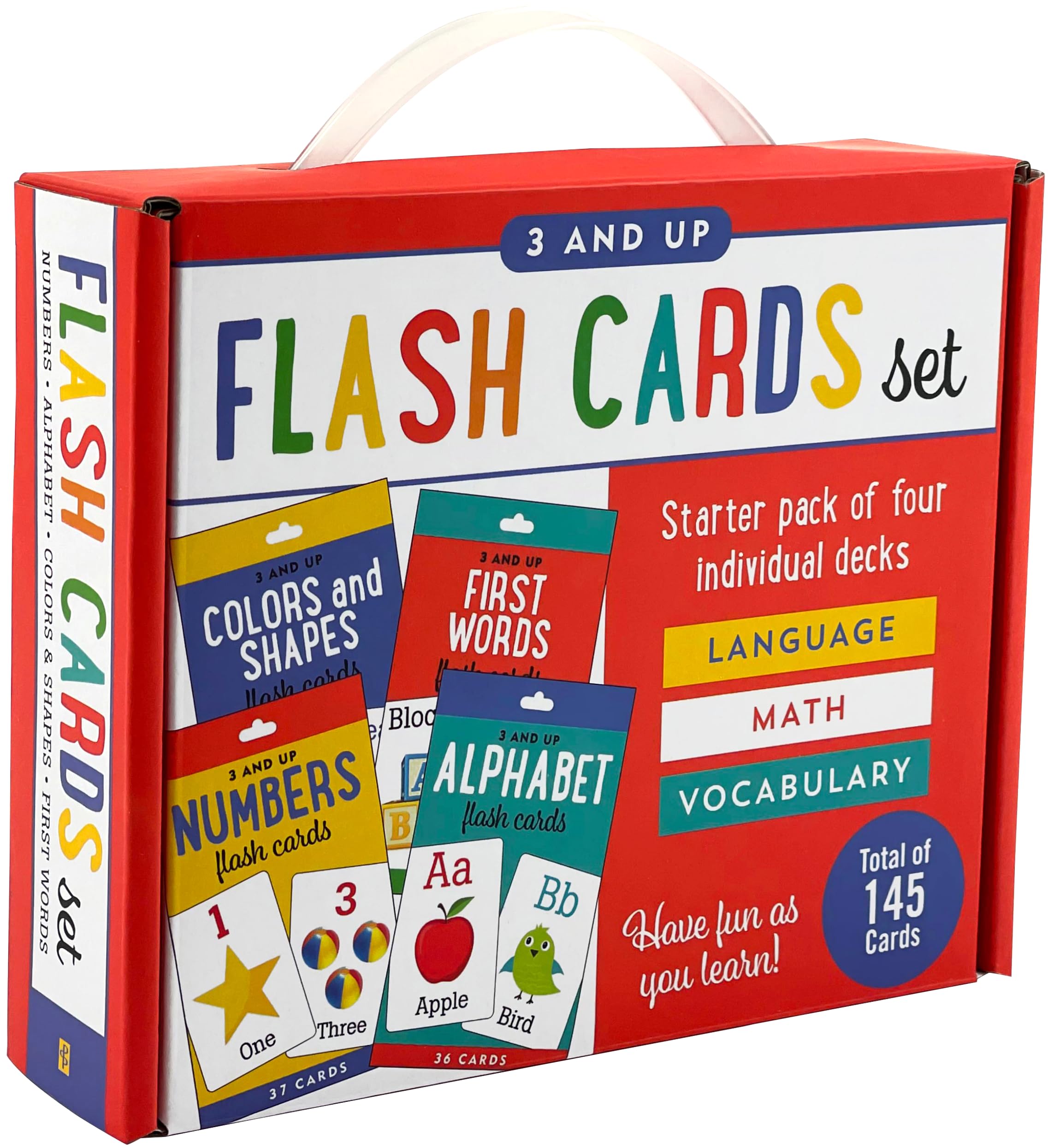 Flash Cards Value Pack  Set of 4 (Alphabet, First Words, Numbers, Colors & Shapes),New