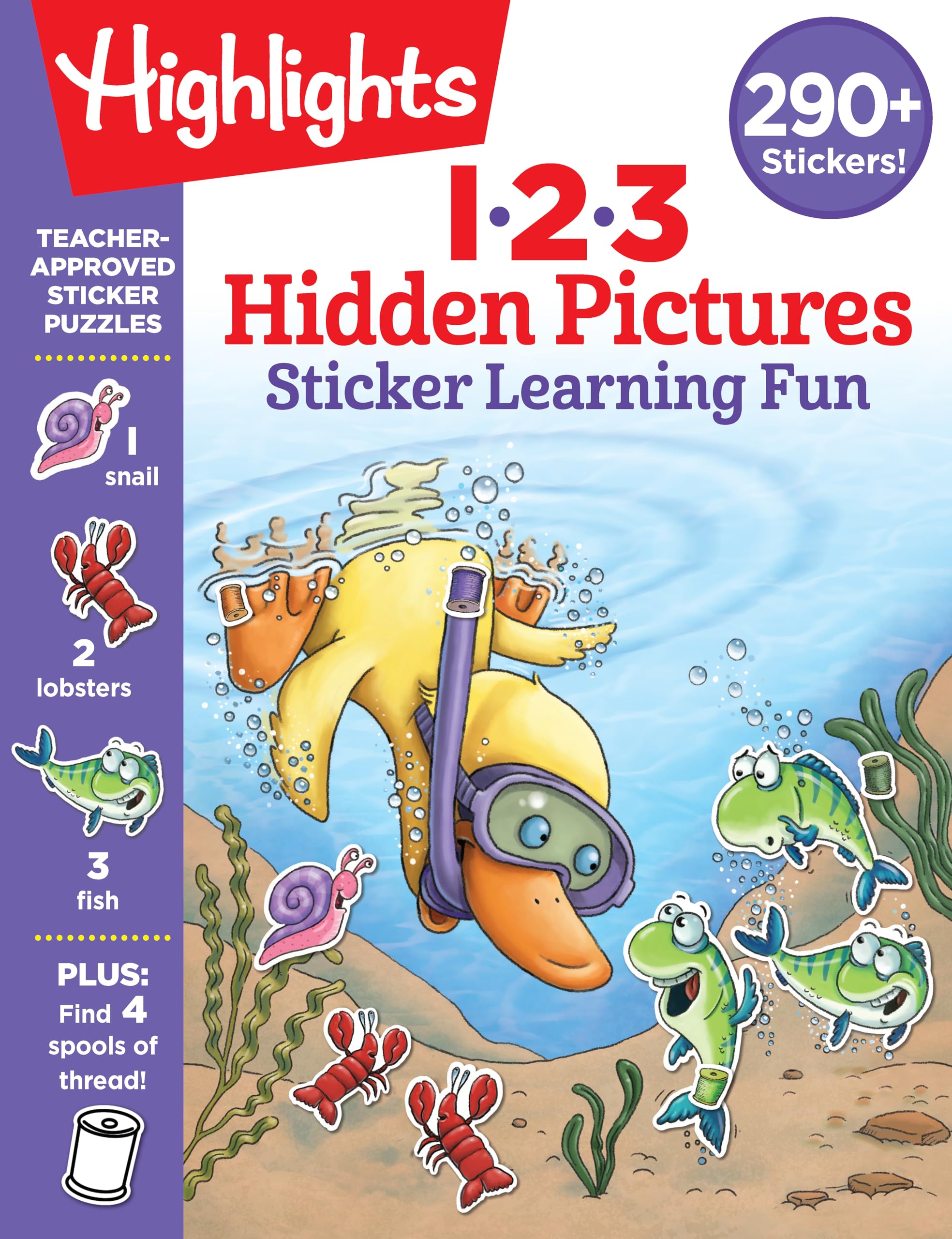 123 Hidden Pictures Sticker Learning Fun (Highlights Hidden Pictures Sticker Learning),Used