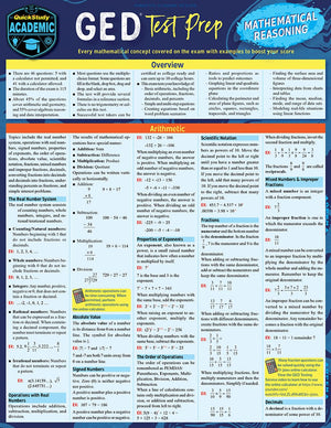 GED Test Prep Mathematical Reasoning: a QuickStudy Laminated Reference Guide (Quick Study Academic),Used