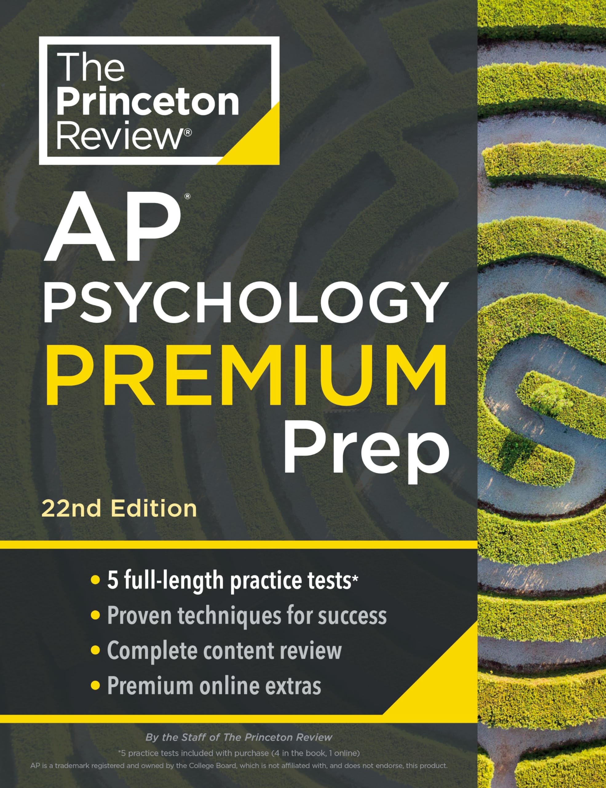 Princeton Review Ap Psychology Premium Prep, 22Nd Edition: 5 Practice Tests + Complete Content Review + Strategies & Techniques ,New