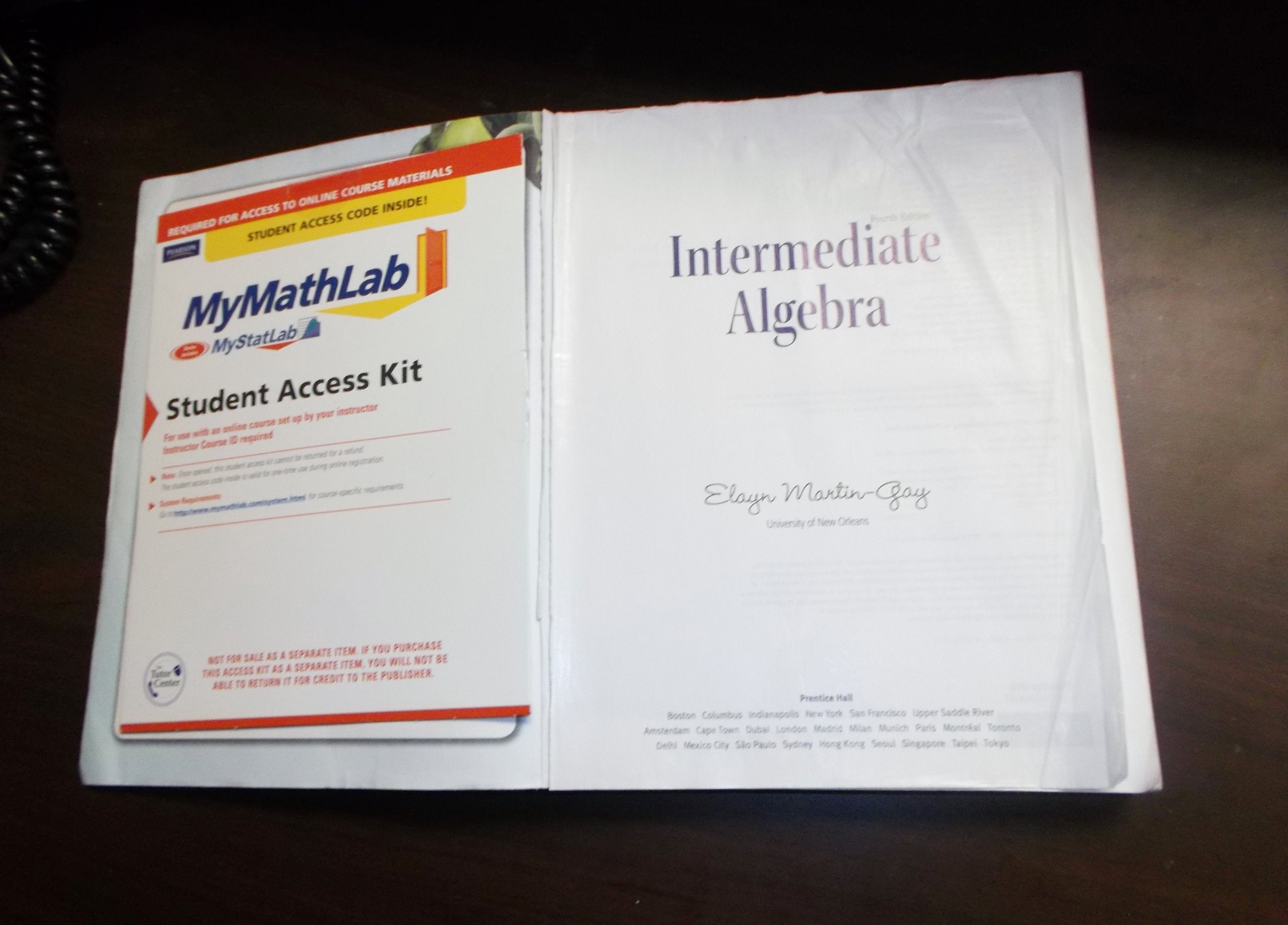 Intermediate Algebra (4th Edition) (MartinGay Developmental Math Series),Used