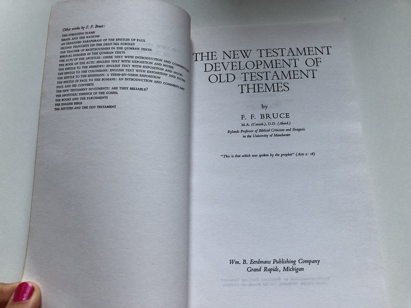 The New Testament Development of Old Testament Themes,Used