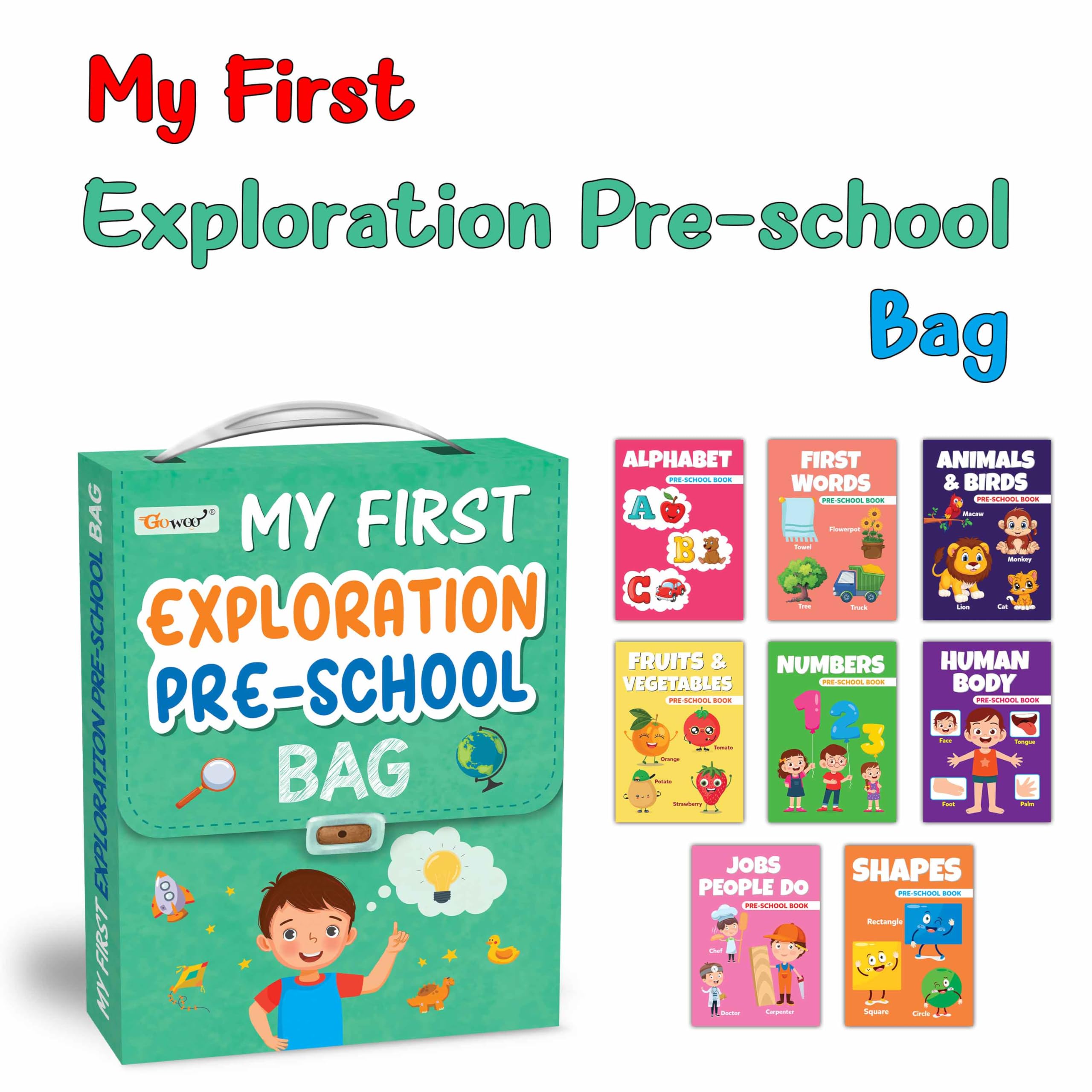 Lkg Class Picture Book Bag : Picture Books For Children, Kids Learning Book, All In One Essential Picture Book, Gift Set For Kids Picture Library Bag Of 8 Picture Books