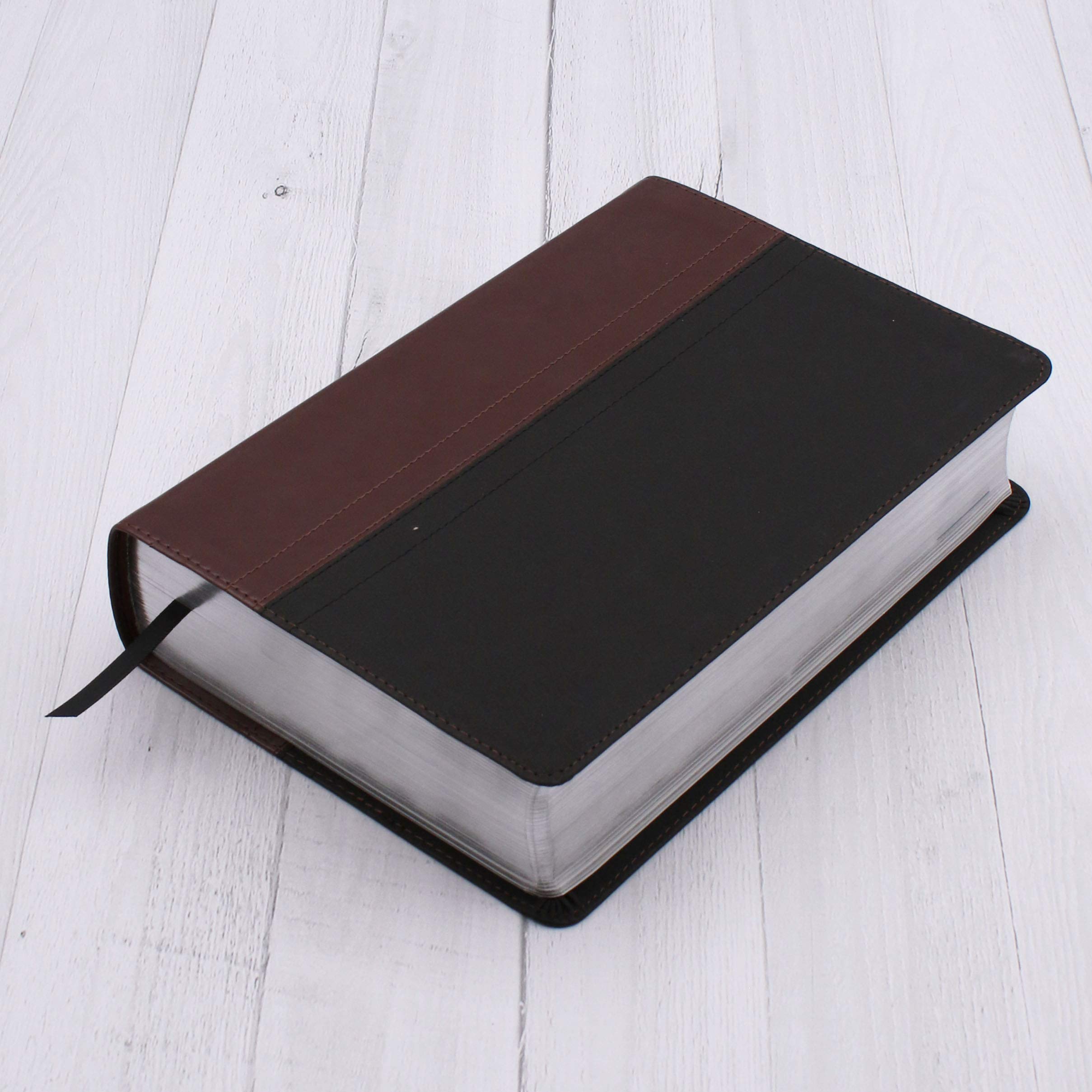 NIV Study Bible, Leathersoft, Brown/Black, Red Letter Edition,Used