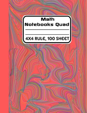 Math Notebooks Quad 4X4 Rule, 100 Sheets: Graph Paper Quad Ruled Graphing Paper