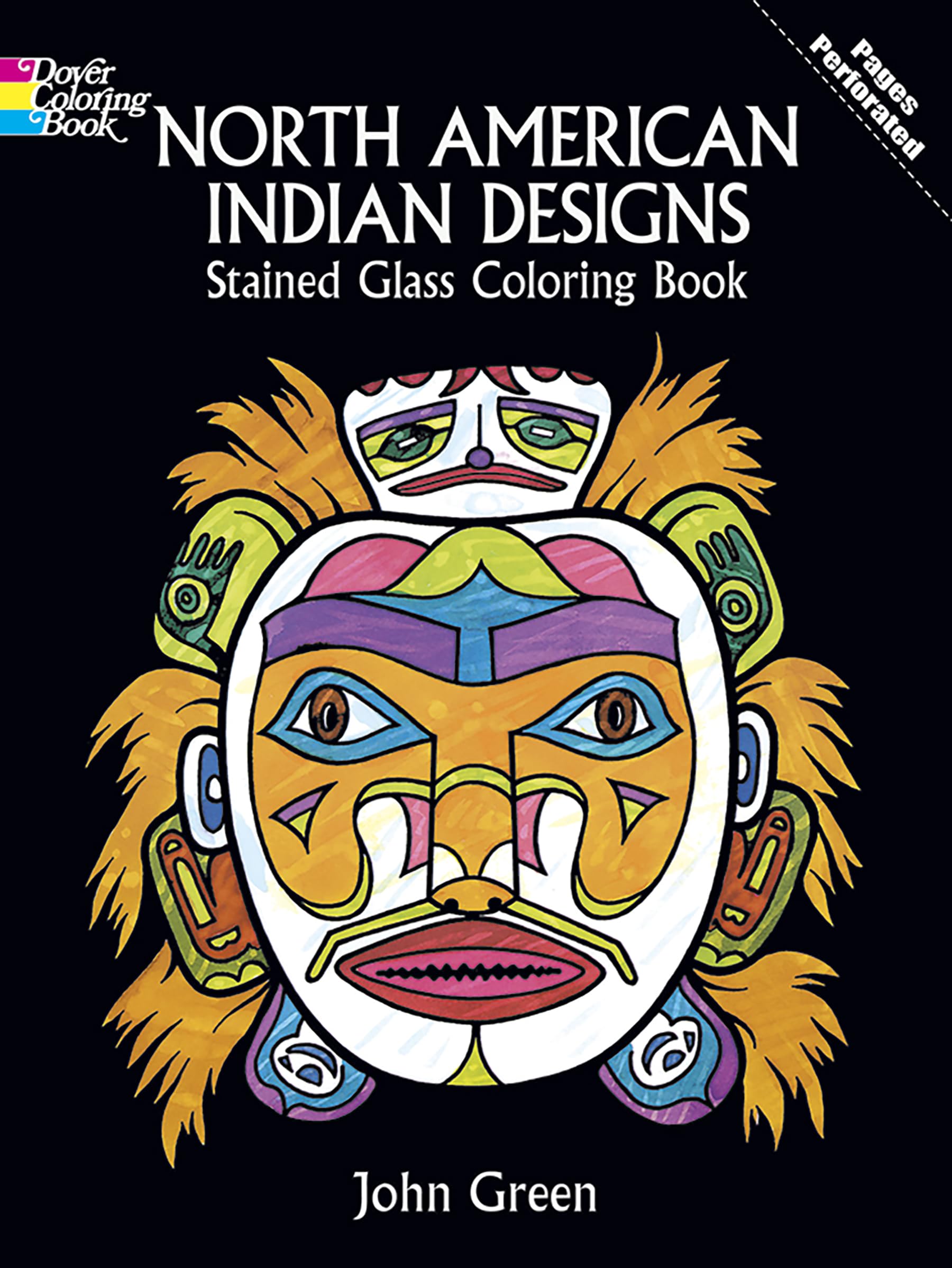 North American Indian Designs Stained Glass Coloring Book (Dover Native American Coloring Books),Used
