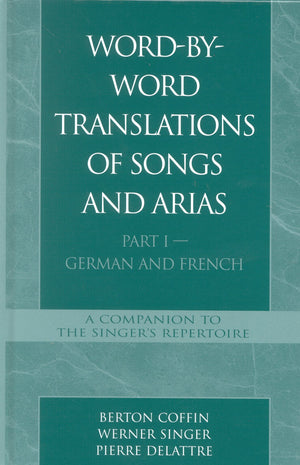 Wordbyword Translations Of Songs And Arias, Part I,Used