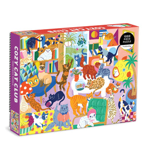 Mudpuppy Cozy Cat Club  1000 Piece Family Jigsaw Puzzle With Colorful And Fun Illustrations Of Cats Getting Cozy For Children A