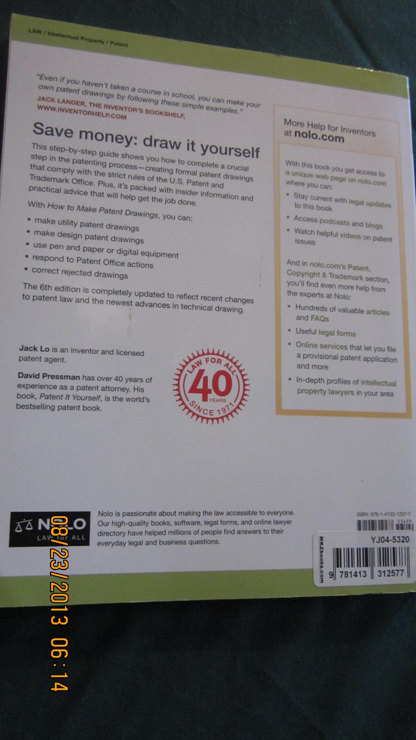 How to Make Patent Drawings: A Patent It Yourself Companion,Used