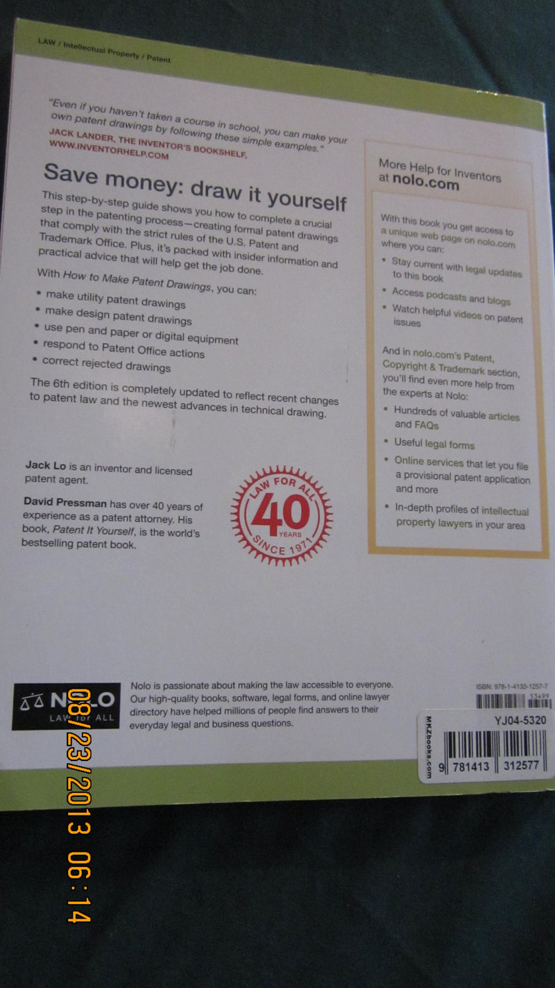 How to Make Patent Drawings: A Patent It Yourself Companion,Used