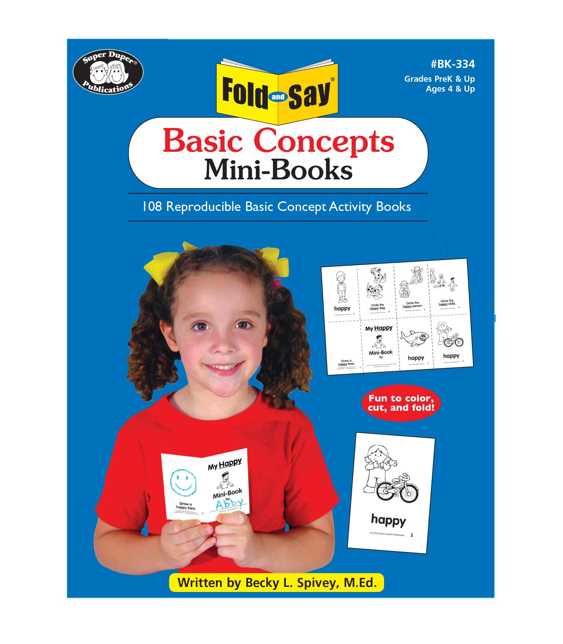 Super Duper Publications  Fold and Say Basic Concepts MiniBooks: 108 Reproducible Basic Concepts Activity Books  Educational Re,Used