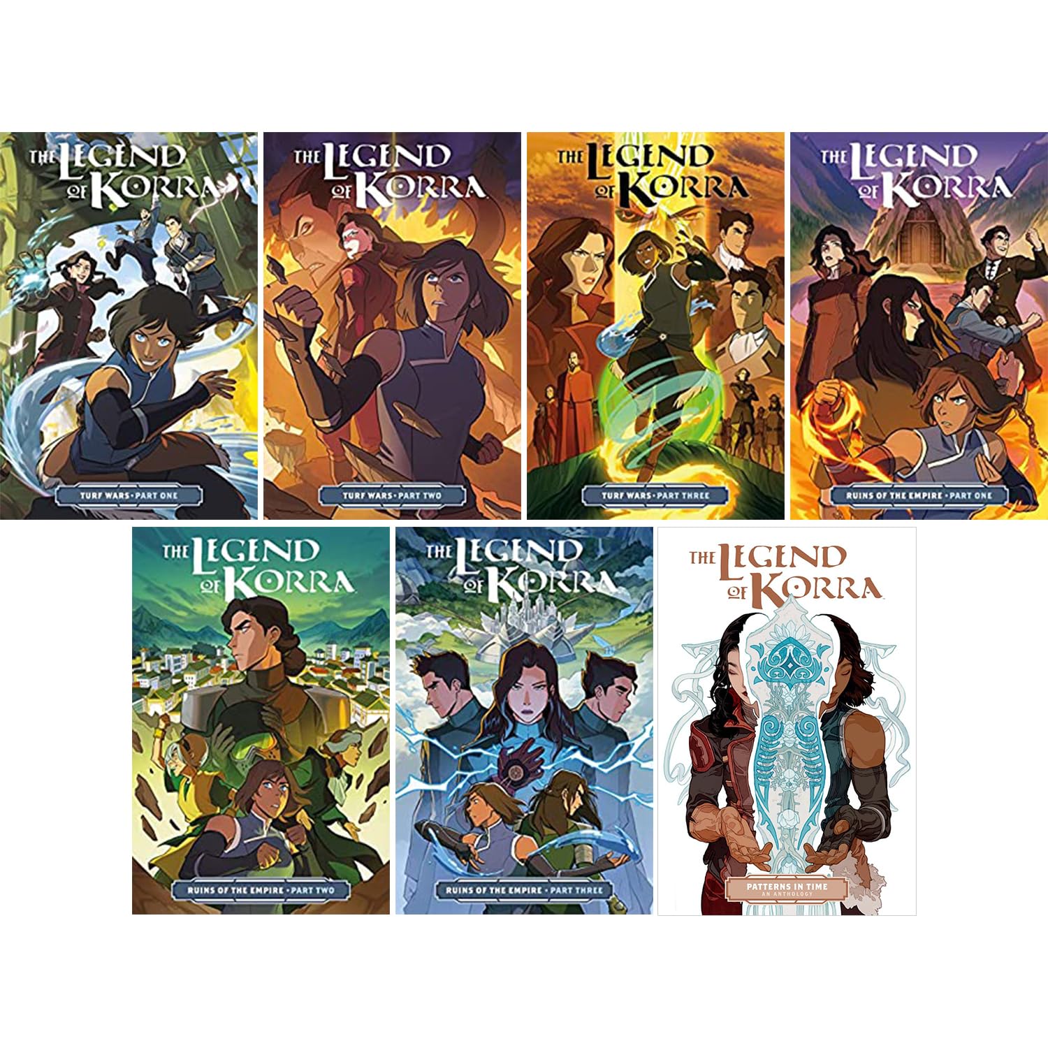 The Legend of Korra Series 7book Set Collection (Turf Wars Part 13, Ruins of the Empire Part 13, Patterns in Time)