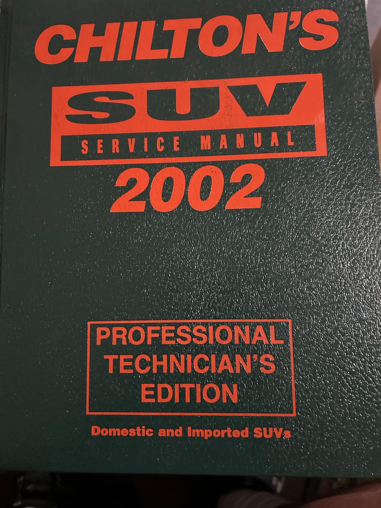 SUV Service Manual 19982002  Annual Edition (Chilton Service Manuals),Used