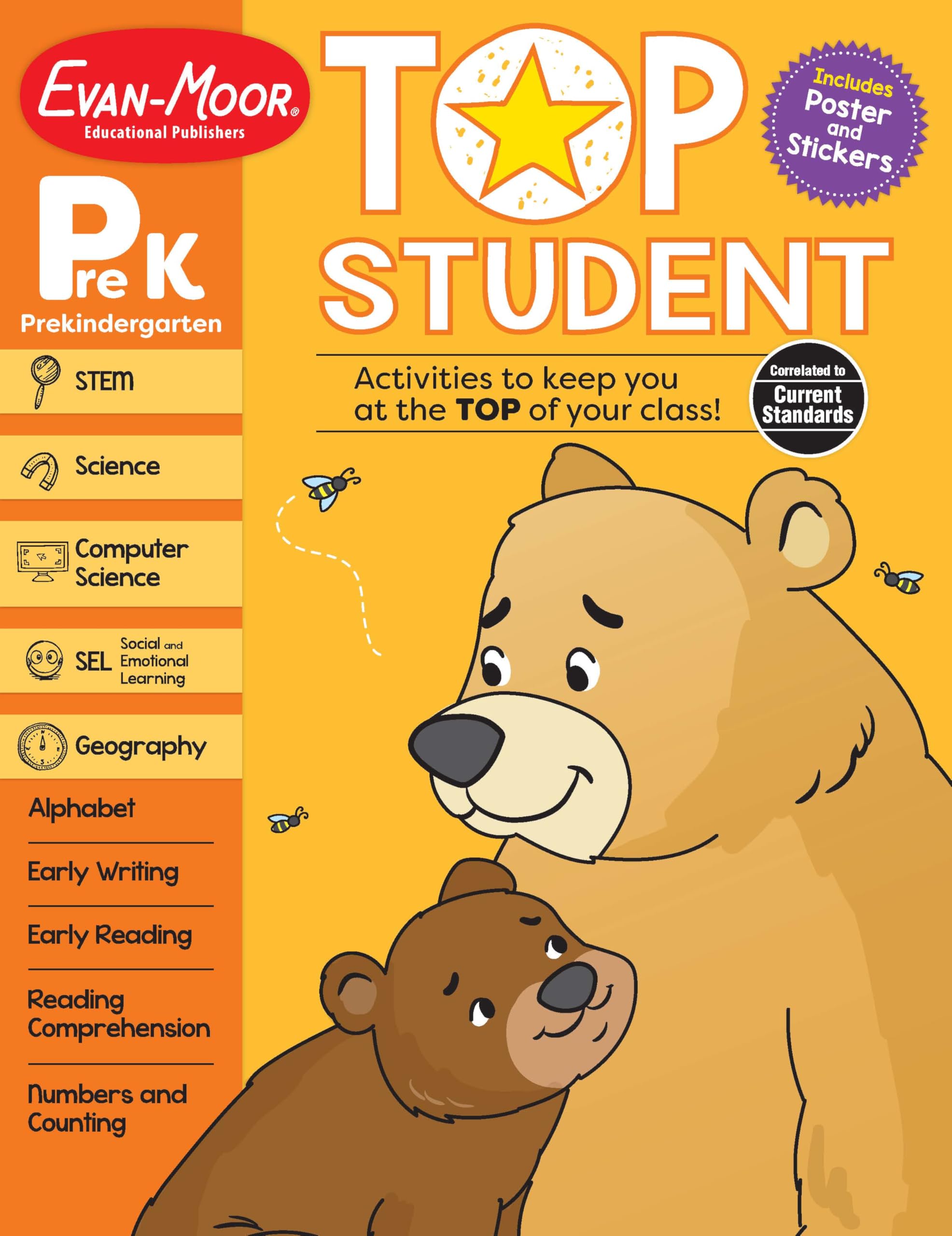 EvanMoor Top Student, Grade Pre K Workbook (EMC9319),Used