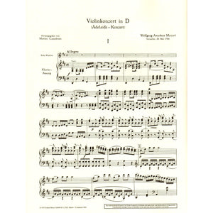 Concerto in D Major, KV. 294a: 