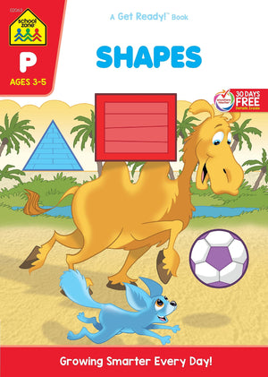 School Zone  Shapes Workbook  32 Pages, Ages 3 To 5, Preschool To Kindergarten, Basic Shapes, Shape Names & Characteristics, C,Used