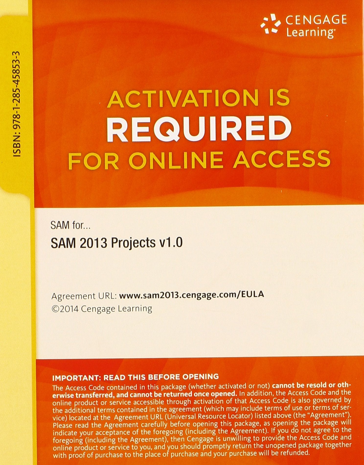 SAM 2013 Projects v1.0 Printed Access Card,Used