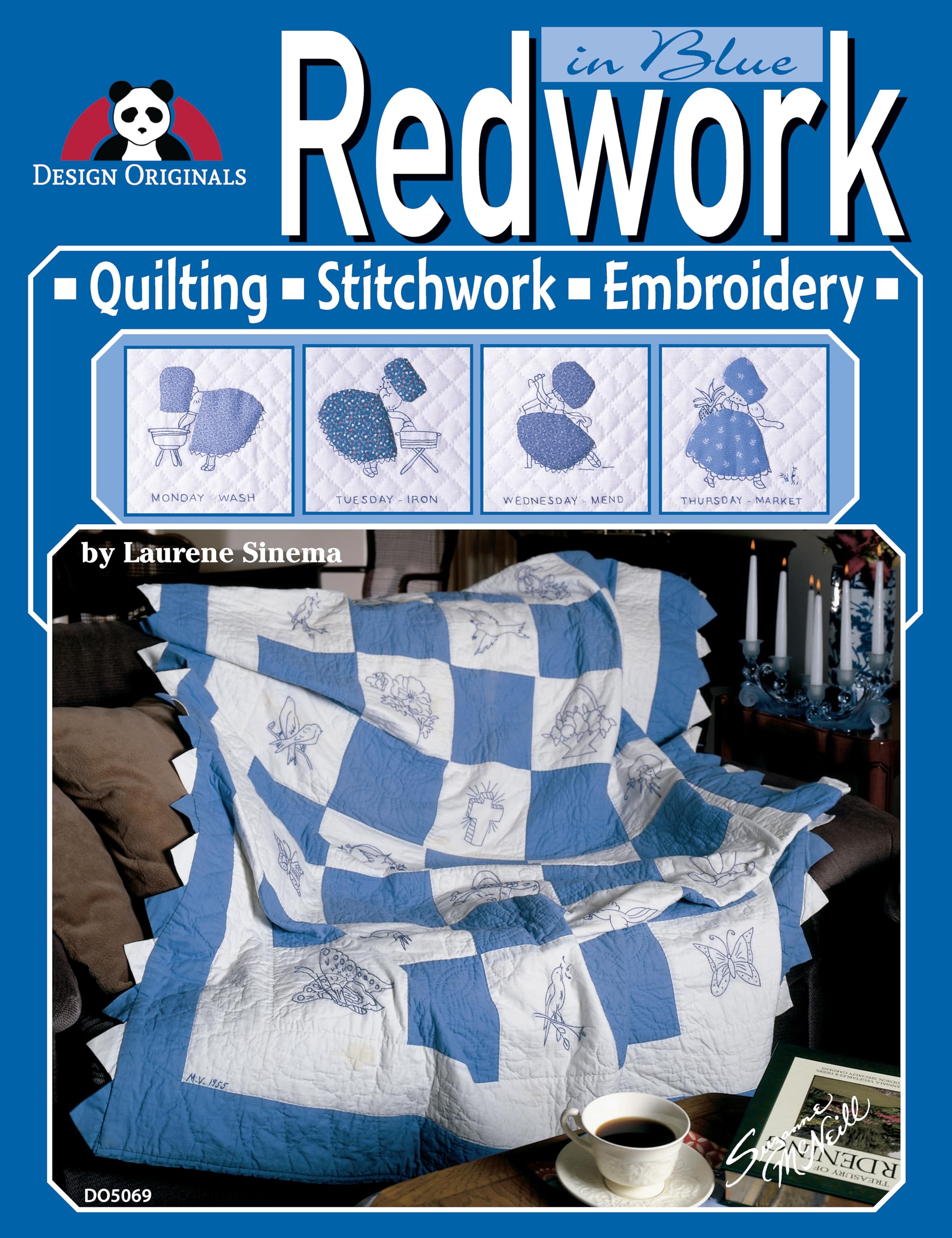 Redwork In Blue: Quilting, Stitchwork, And Embroidery,Used