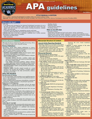 APA Guidelines: Quickstudy Laminated Reference Guide,Used