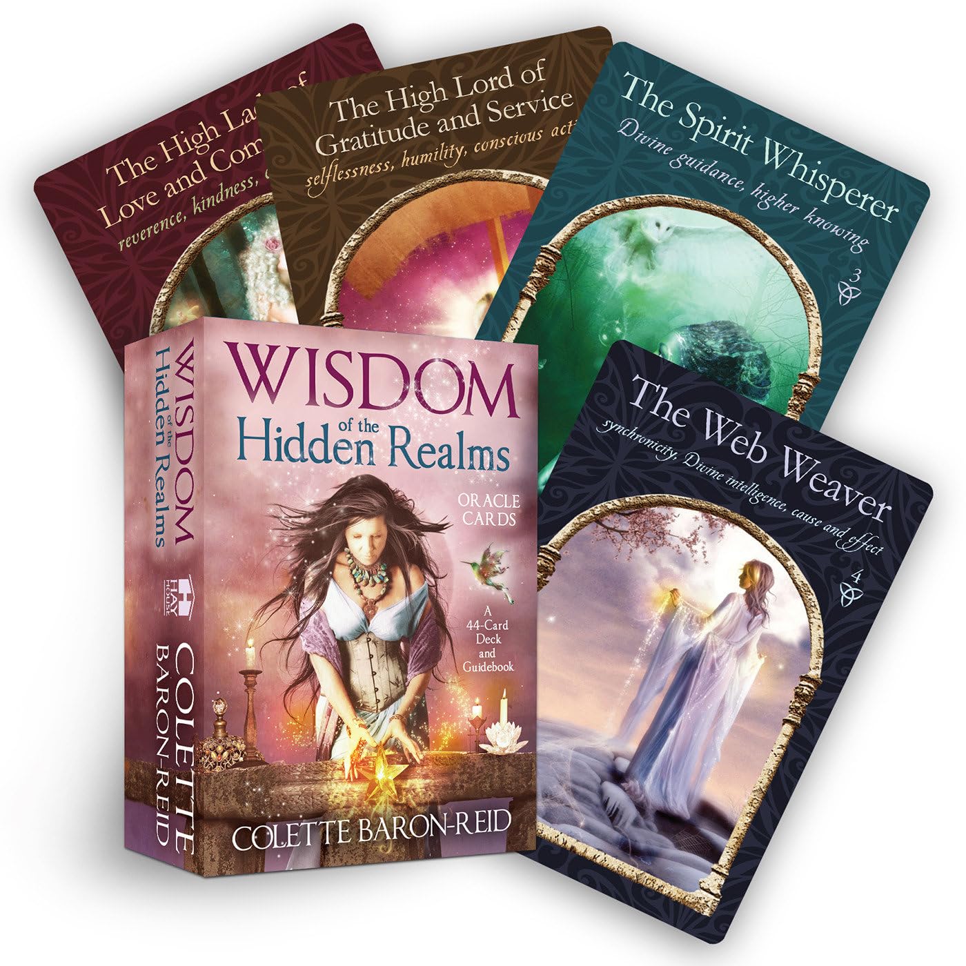 Wisdom of the Hidden Realms Oracle Cards: A 44Card Deck and Guidebook for Spiritual Guidance, Peace, Happiness, and Prosp erity,Used