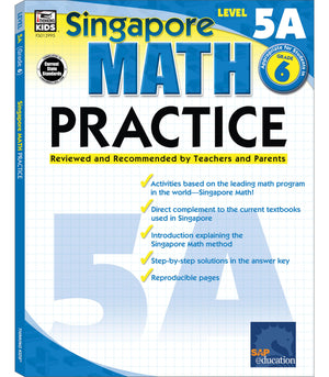 Singapore Math Level 5A 6th Grade Math Workbook, Singapore Math Grade 6, Fractions, Addition, Subtraction, Division, and Multipl,New