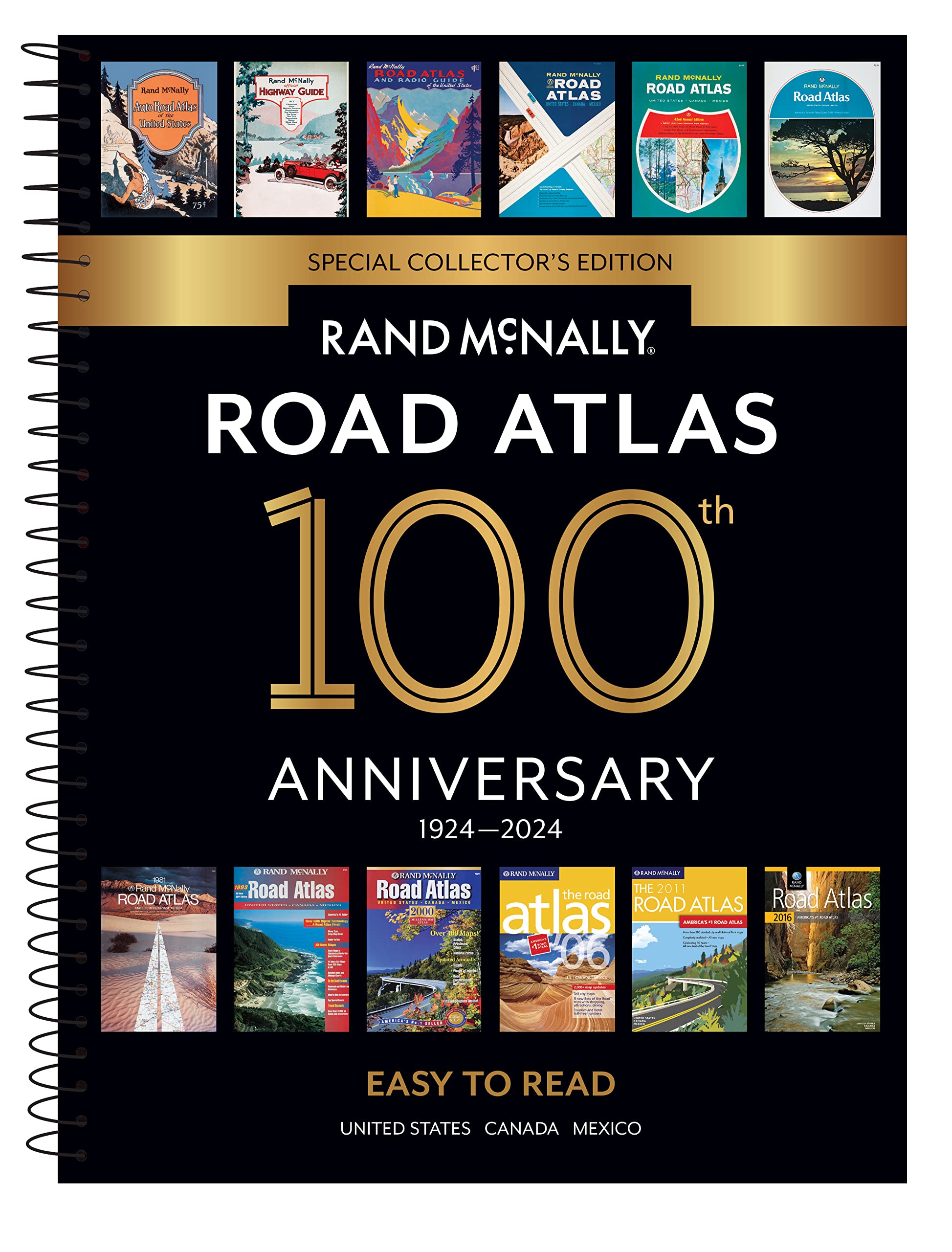 Rand Mcnally 2024 Midsize Easy To Read  100Th Anniversary Collectors Edition,Used