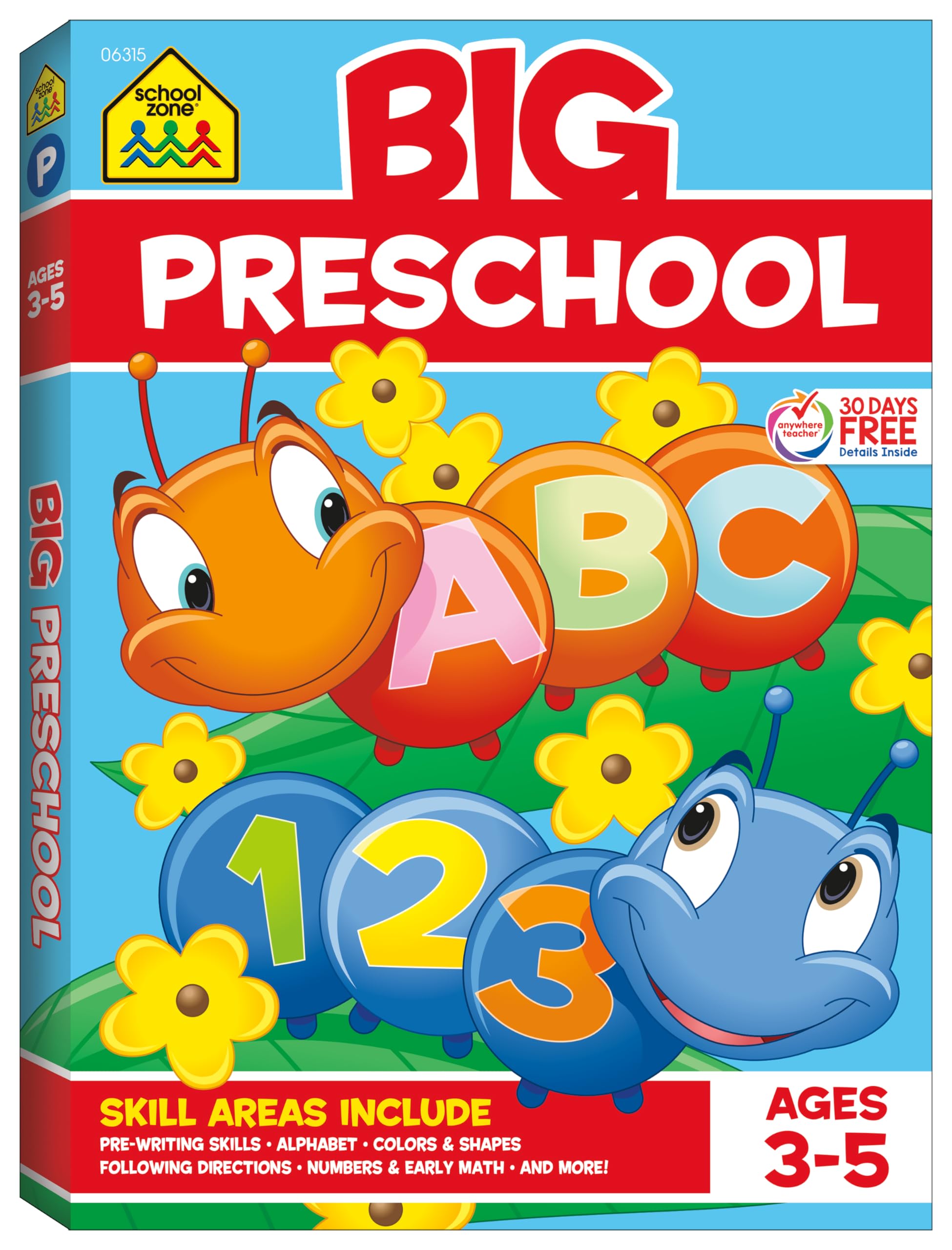 School Zone Big Preschool Workbook: 320 Pages, Toddler, Prek, Abcs, Alphabet, Basic Phonics, Writing Skills, Early Math & Numbe
