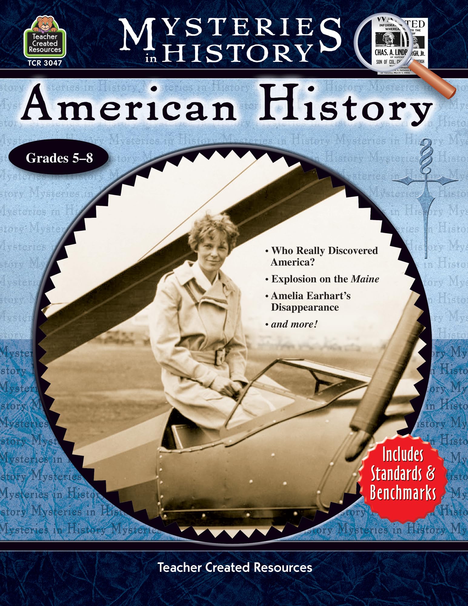 Teacher Created Resources Mysteries in History Series  American History Workbook,Used