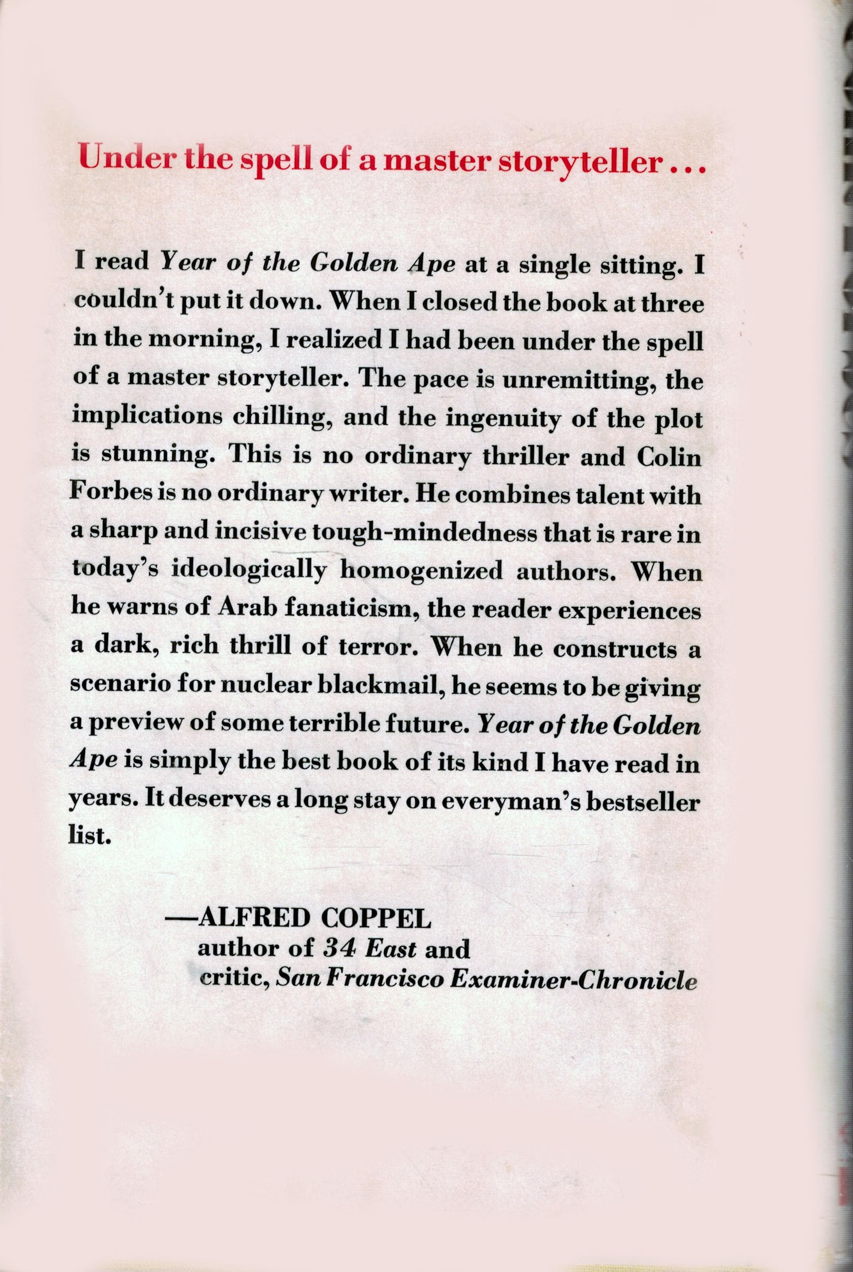 Year of the Golden Ape,Used