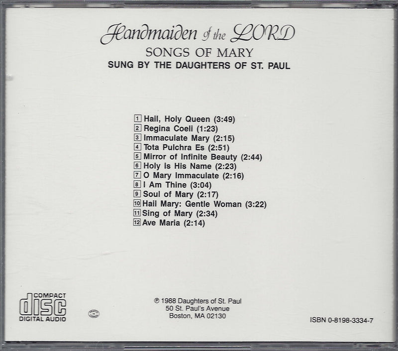 Handmaiden of the Lord: Songs of Mary,Used