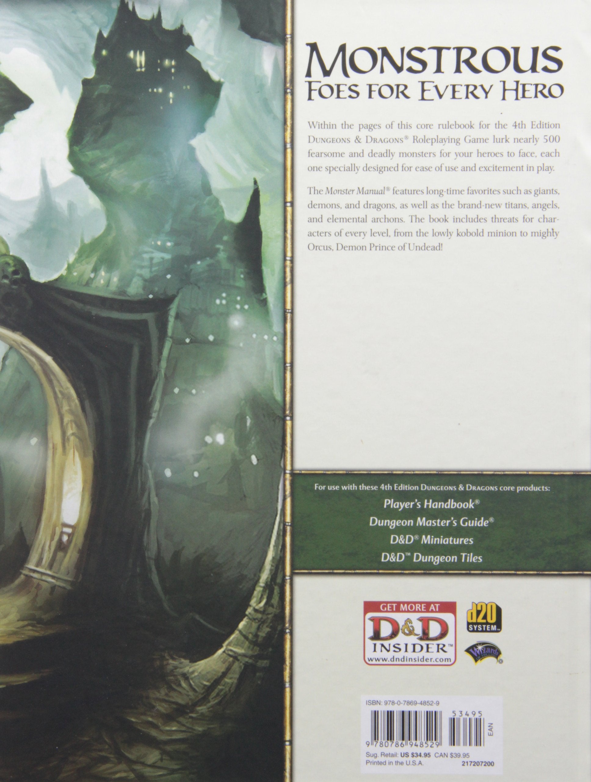 Dungeons & Dragons Monster Manual: Roleplaying Game Core Rules, 4Th Edition