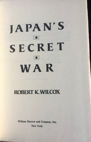 Japan'S Secret War,New