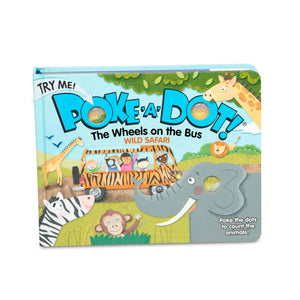 Melissa & Doug Children'S Book  Pokeadot: The Wheels On The Bus Wild Safari (Board Book With Buttons To Pop)