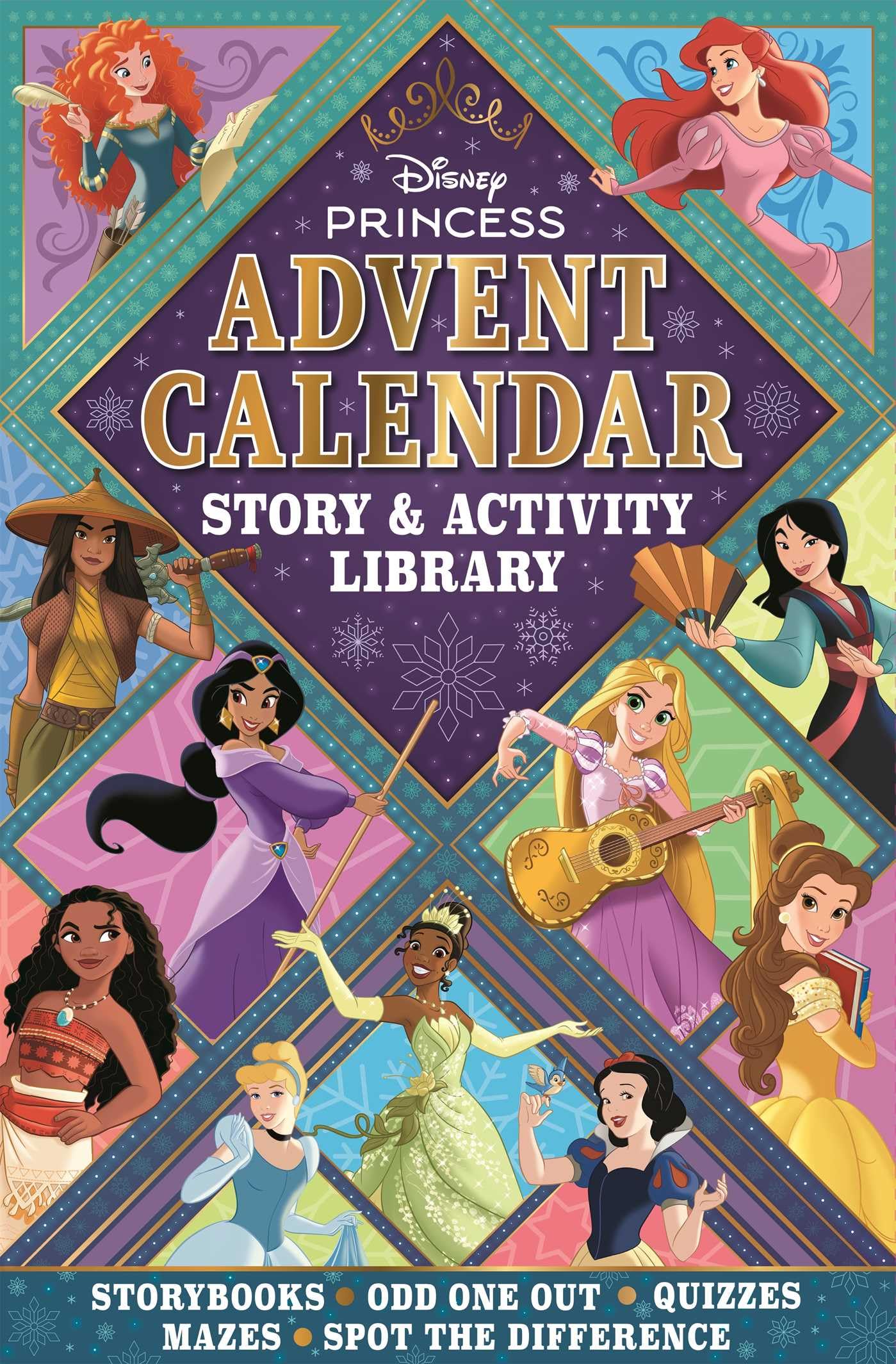 Disney Princess: 5in1 Advent Calendar: Story & Activity Library with 24 Books to Open Every Day Leading Up to Christmas,New