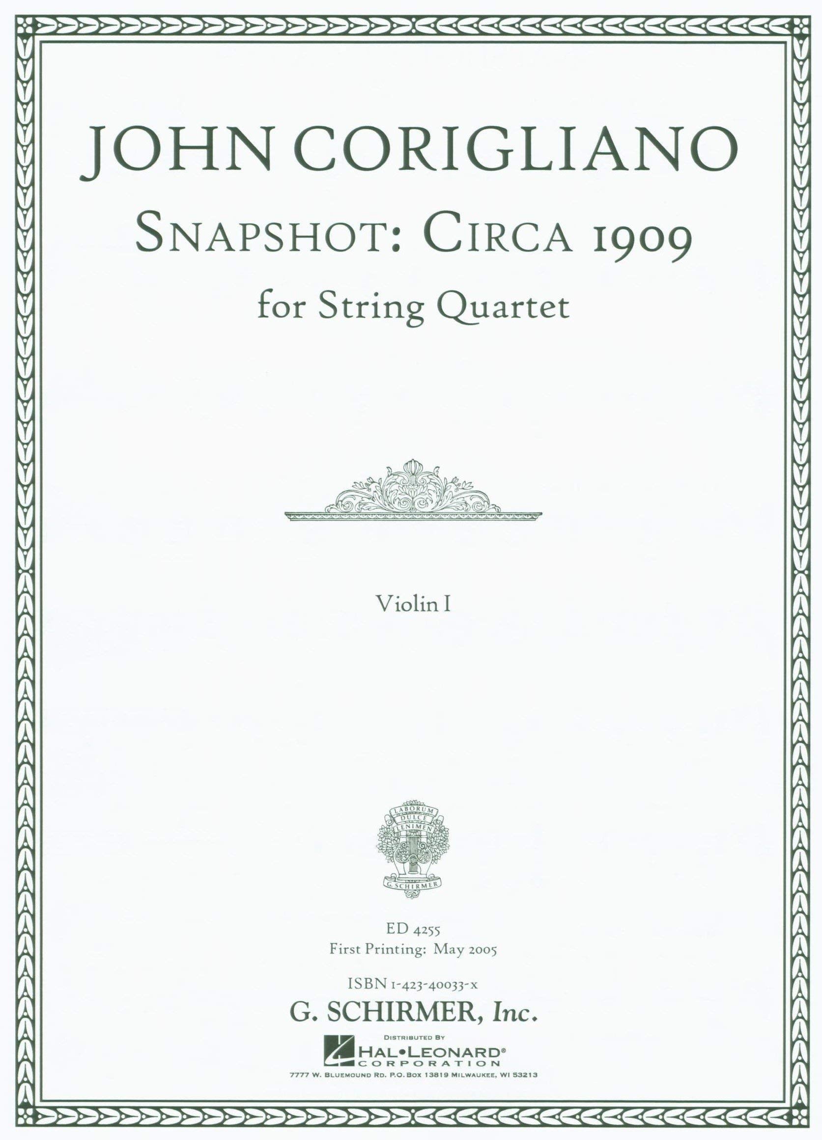 Snapshot: Circa 1909: String Quartet Score and Parts,Used