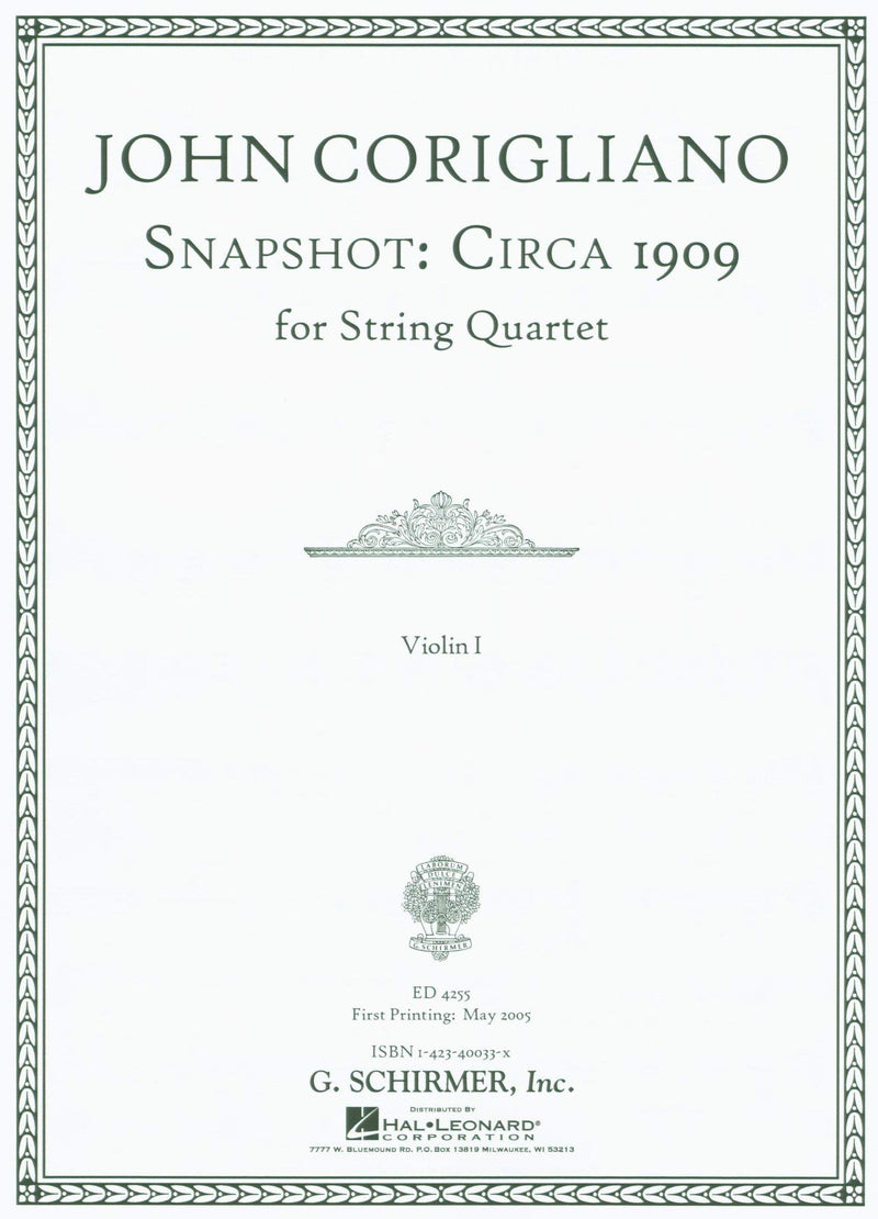 Snapshot: Circa 1909: String Quartet Score and Parts,Used