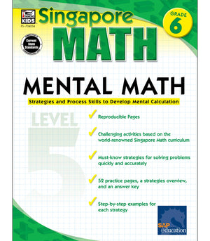 Singapore Math  Mental Math Level 5 Workbook For 6Th Grade, Paperback, 64 Pages, Ages 1112 With Answer Key