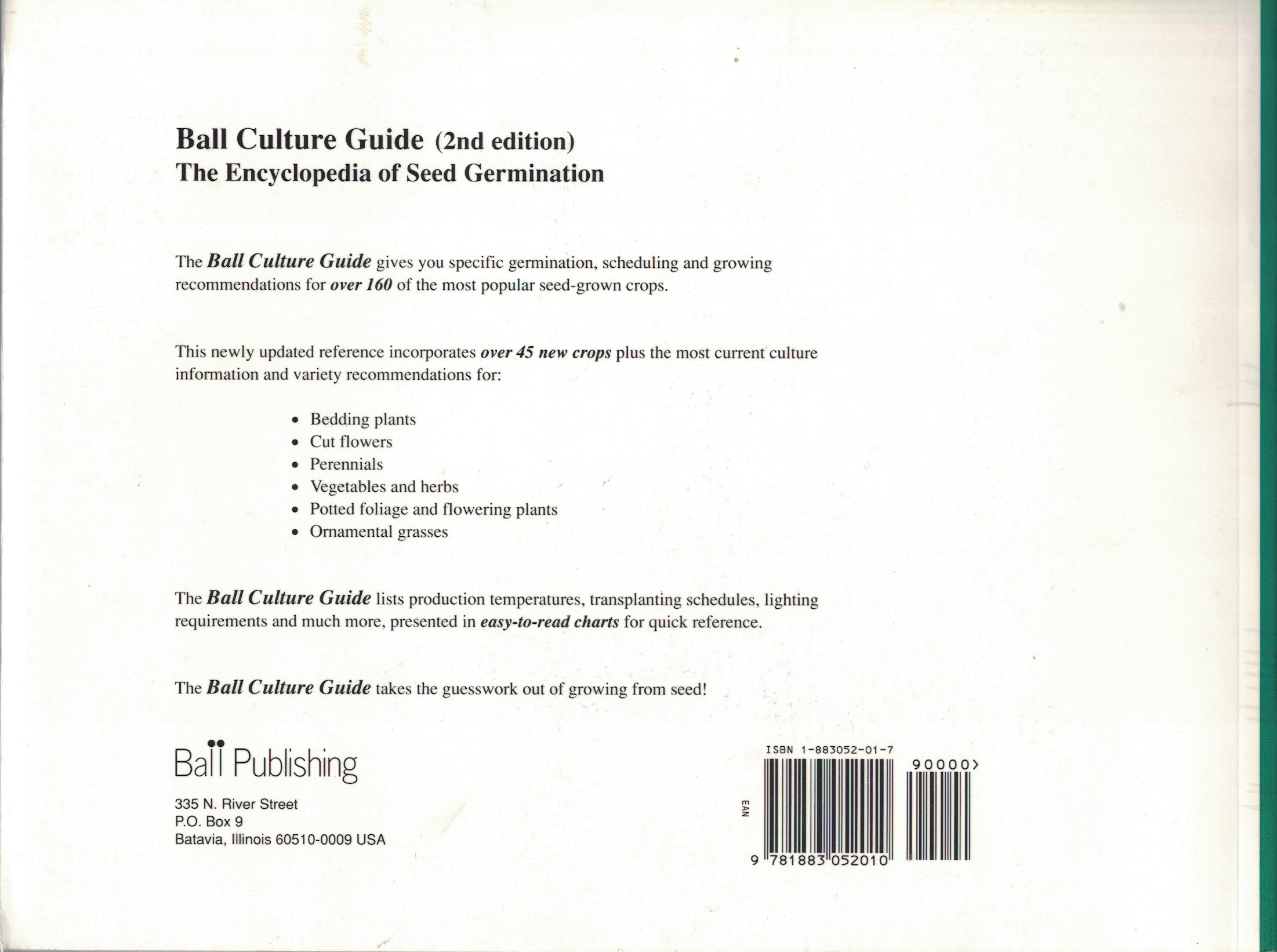 Ball Culture Guide: The Encyclopedia Of Seed Germination