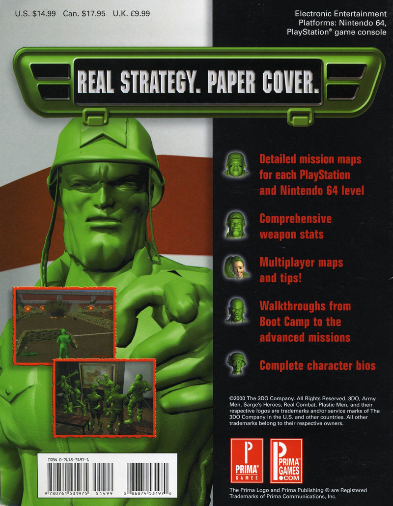 Army Men Sarge'S Heroes 2: Prima'S Official Strategy Guide,New