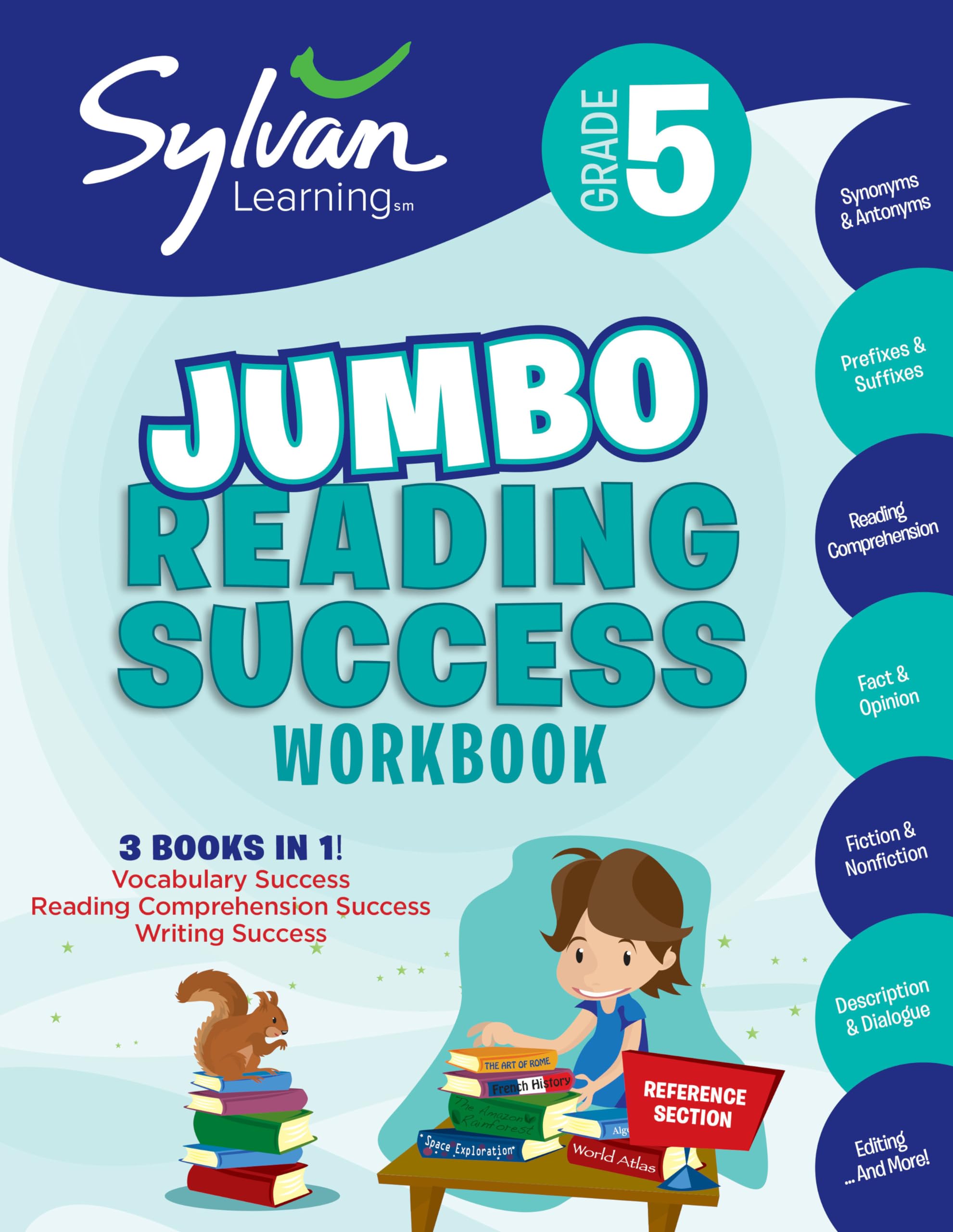 5Th Grade Jumbo Reading Success Workbook: 3 Books In 1 Vocabulary Success, Reading Comprehension Success, Writing Success; Act