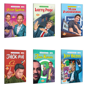 Books For Young Learners : (Great Entrepreneur) - Mark Zuckerberg, Jeff Bezos, Jack Ma, Jan Koum, Larry Page And Kevin Systrom : Story Books For Kids, Educational Stories | Pack Of 6 Books