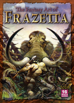 The Fantasy Art of Frazetta 2019 Wall Calendar,Used