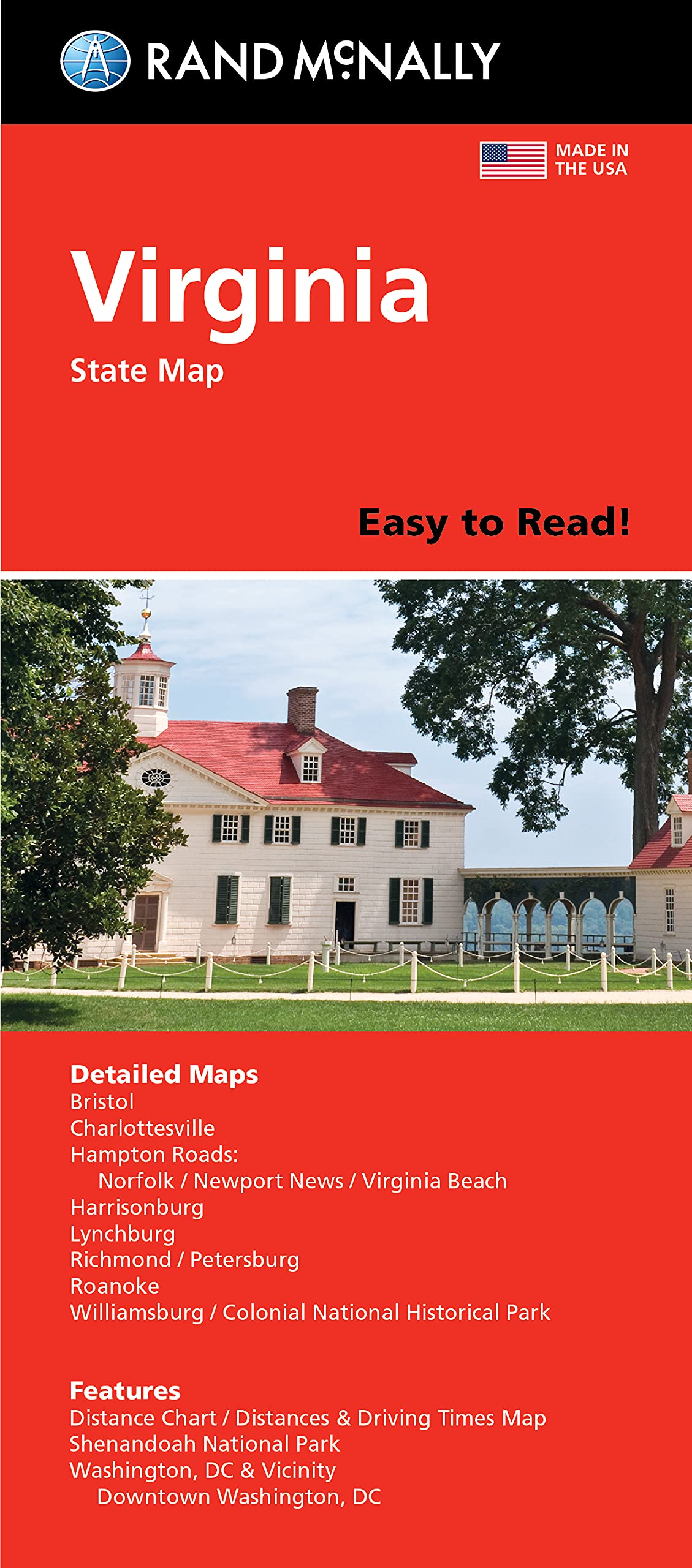 Rand Mcnally Easy To Read Folded Map: Virginia State Map