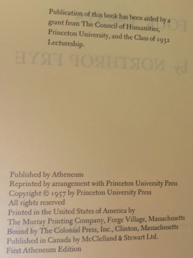 Anatomy of Criticism: Four Essays (Collected Works of Northrop Frye, Volume 22),Used