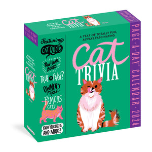 Cat Trivia Pageaday Calendar 2024: Cat Quotes, Pawsome Books, True Or False, Owner'S Tips, Famous Cats, Know Your Breeds, And