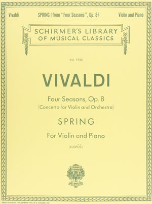 Spring: Schirmer Library Of Classics Volume 1934 Violin And Piano,Used