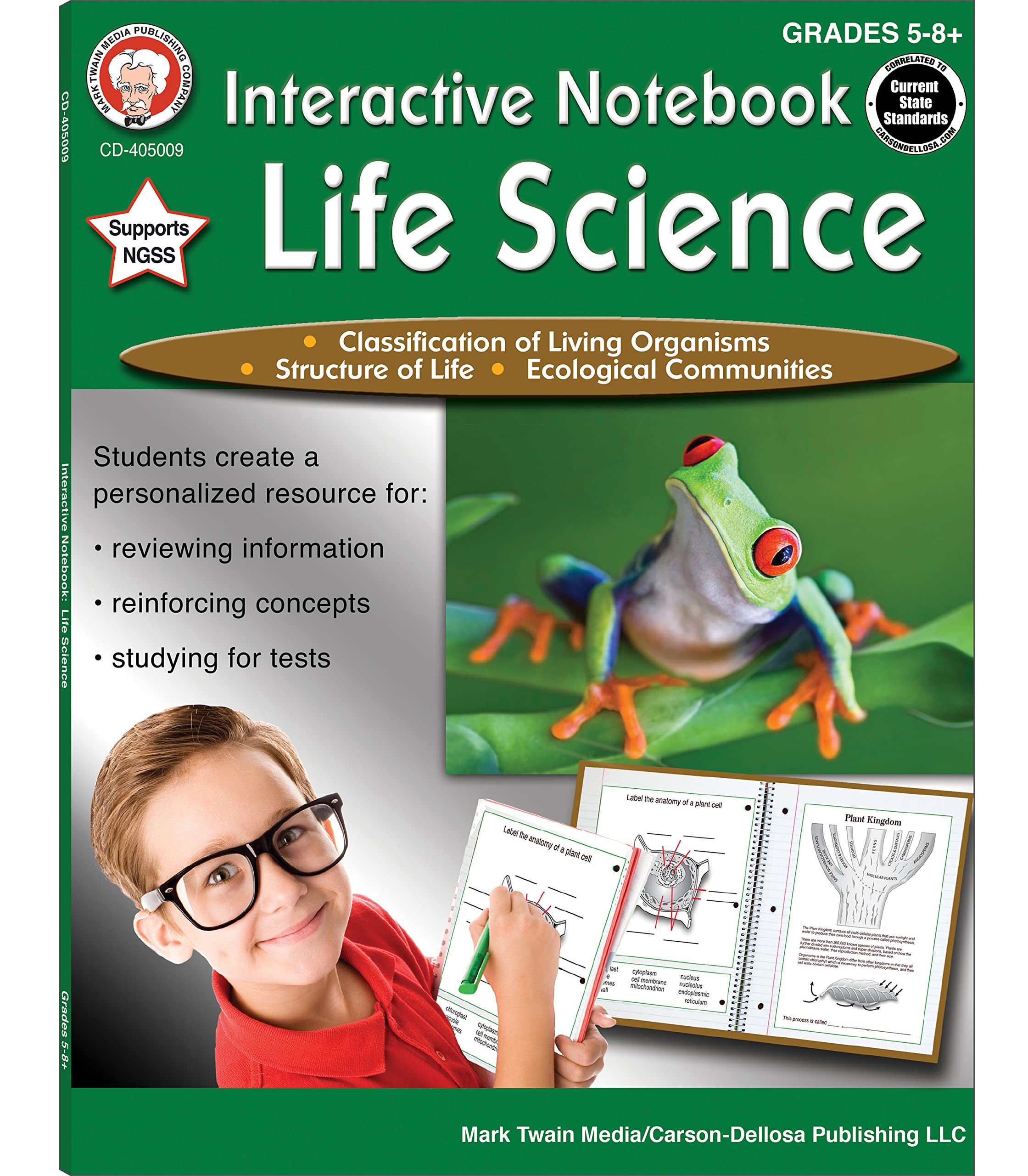 Mark Twain  Interactive Notebook: Life Science, Grades 5  8,Used