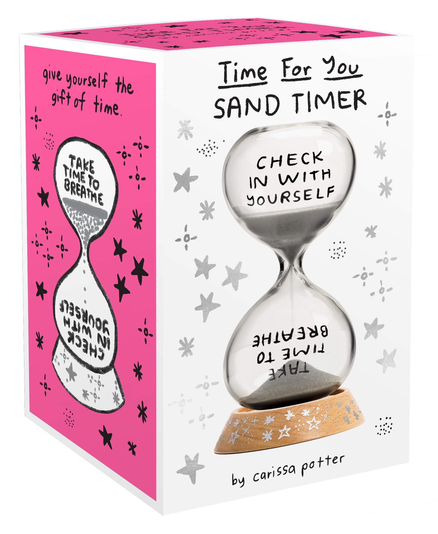 Time For You Sand Timer: (5Minute Hourglass For Selfcare And Stress Relief, Mindfulness Glass Timer With Sparkling Sand)